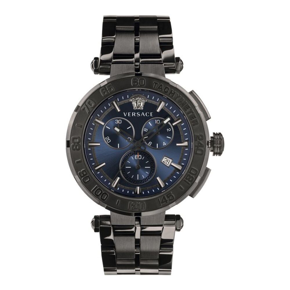 Versace Greca Chrono Bracelet Watch Black Mens